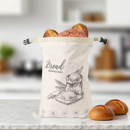 Sac à pain en cire d'abeille biologique – 100 % coton