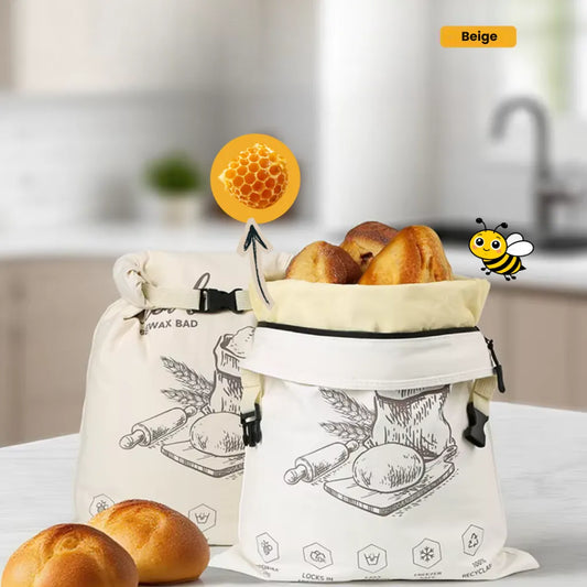 Sac à pain en cire d'abeille biologique – 100 % coton