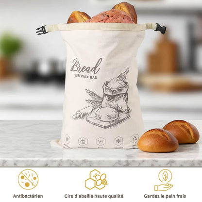 Sac à pain en cire d'abeille biologique – 100 % coton